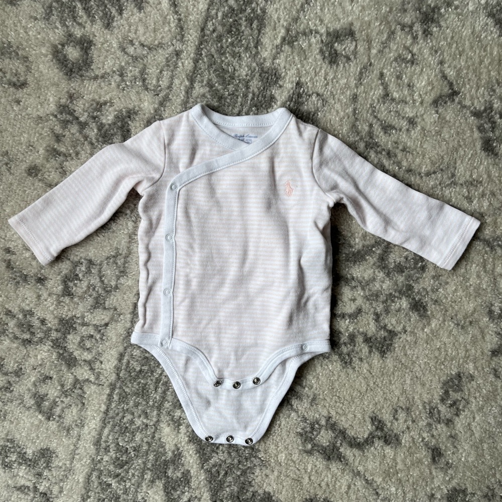 Ralph Lauren Baby Girls Long sleeve Kimono Bodysuit